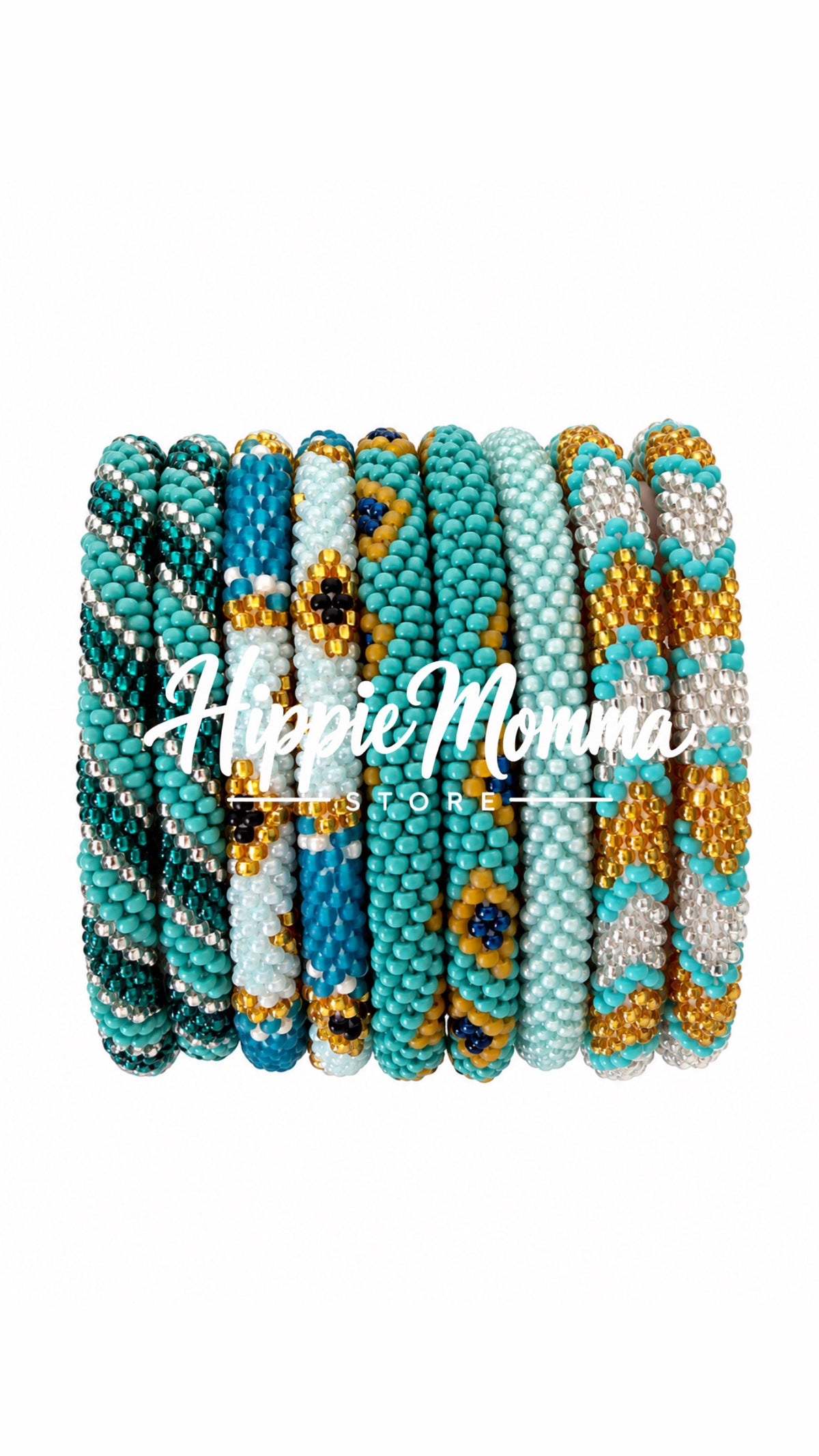 Stunning Beaded handmade Bracelets, set of 9 Combination