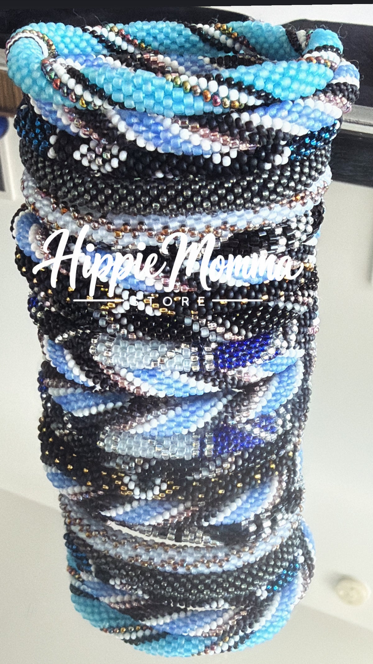 Stunning Beaded set of 6 Bracelets, Blue Combinations