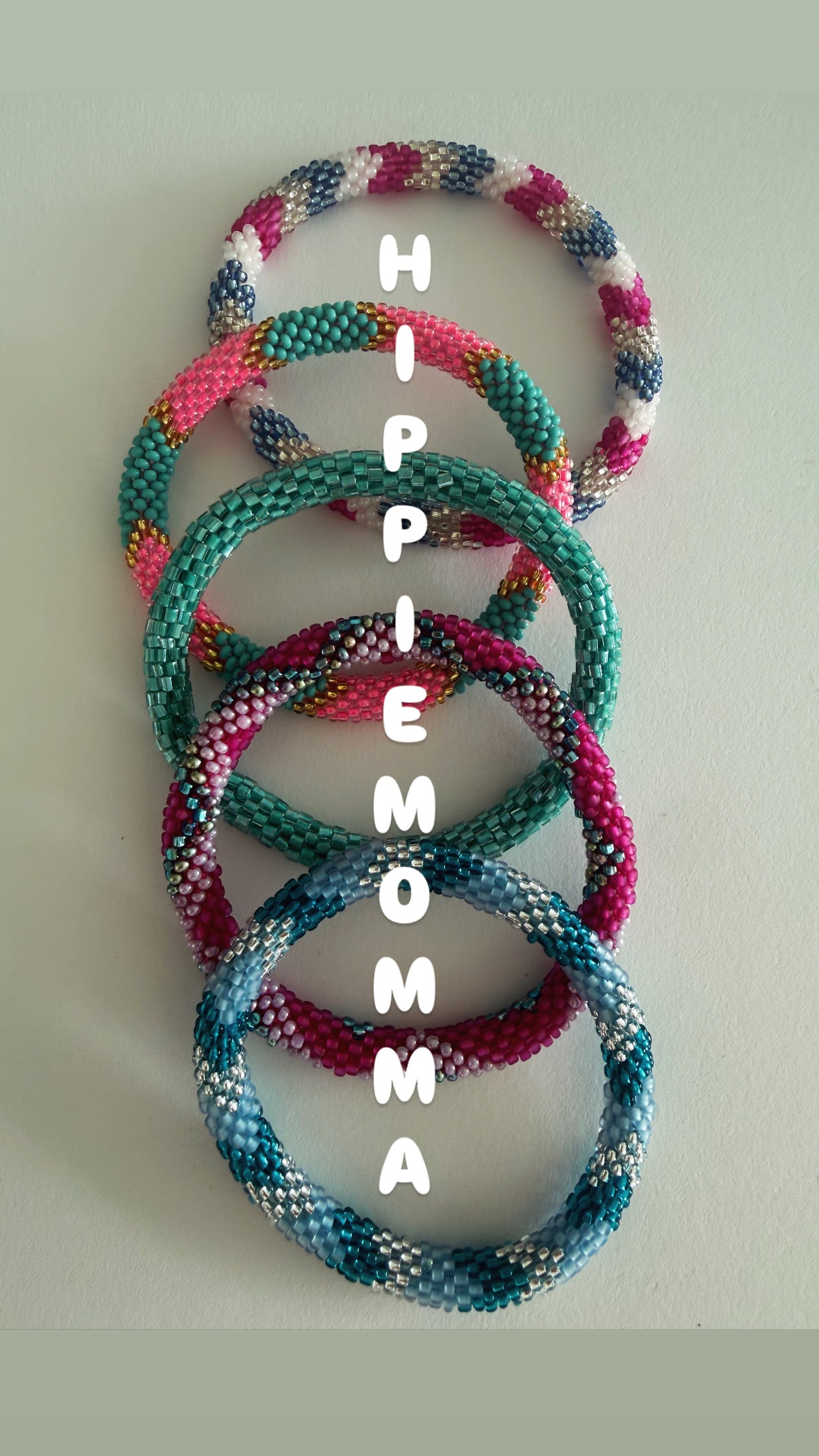 Stunning Beaded handmade bracelets , set of 5 RANDOM fun colors