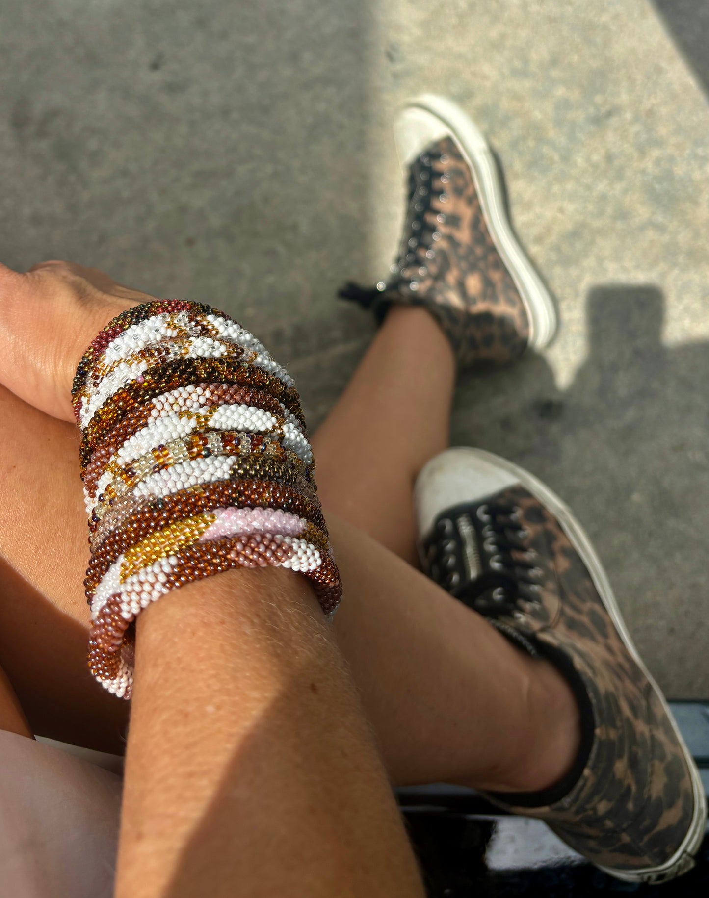 Stunning Beaded Handmade Bracelets - set of 6- RANDOM Neutral Combination