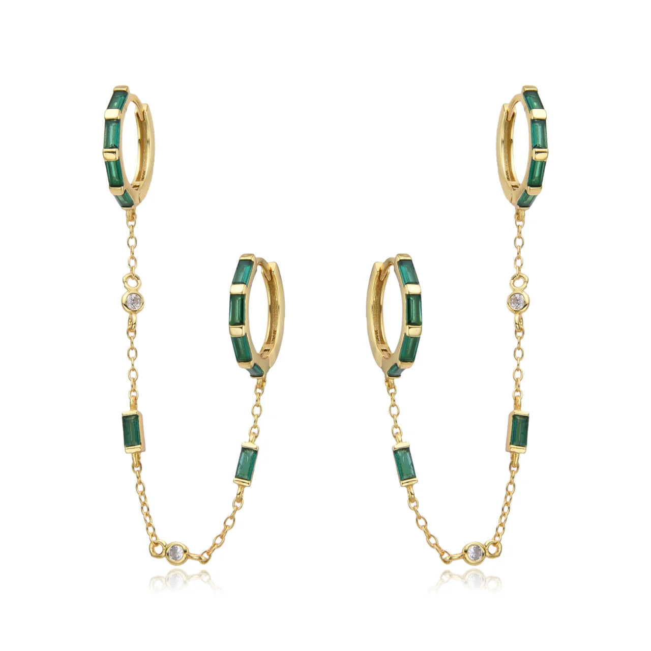 Double Hoop chain Earrings