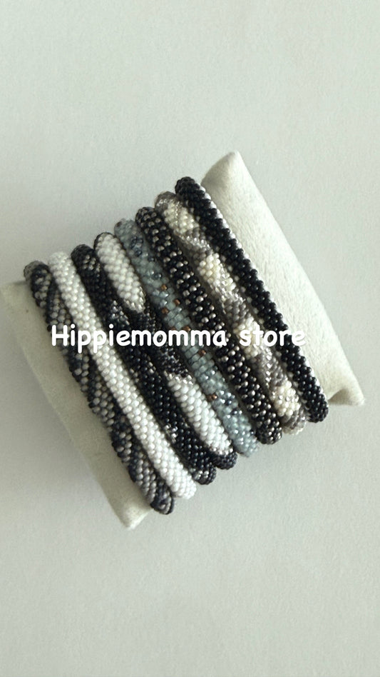 Stunning Beaded handmade Bracelets, set of 8