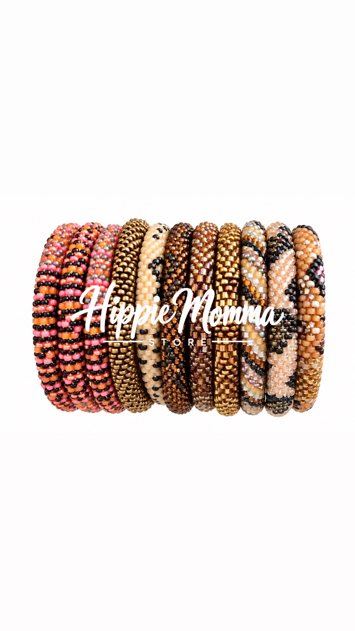 Stunning Beaded handmade Bracelets, set of 12-RANDOM  Earth Tone Color Combination.