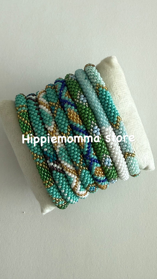 Stunning Beaded handmade Bracelets, set of 8