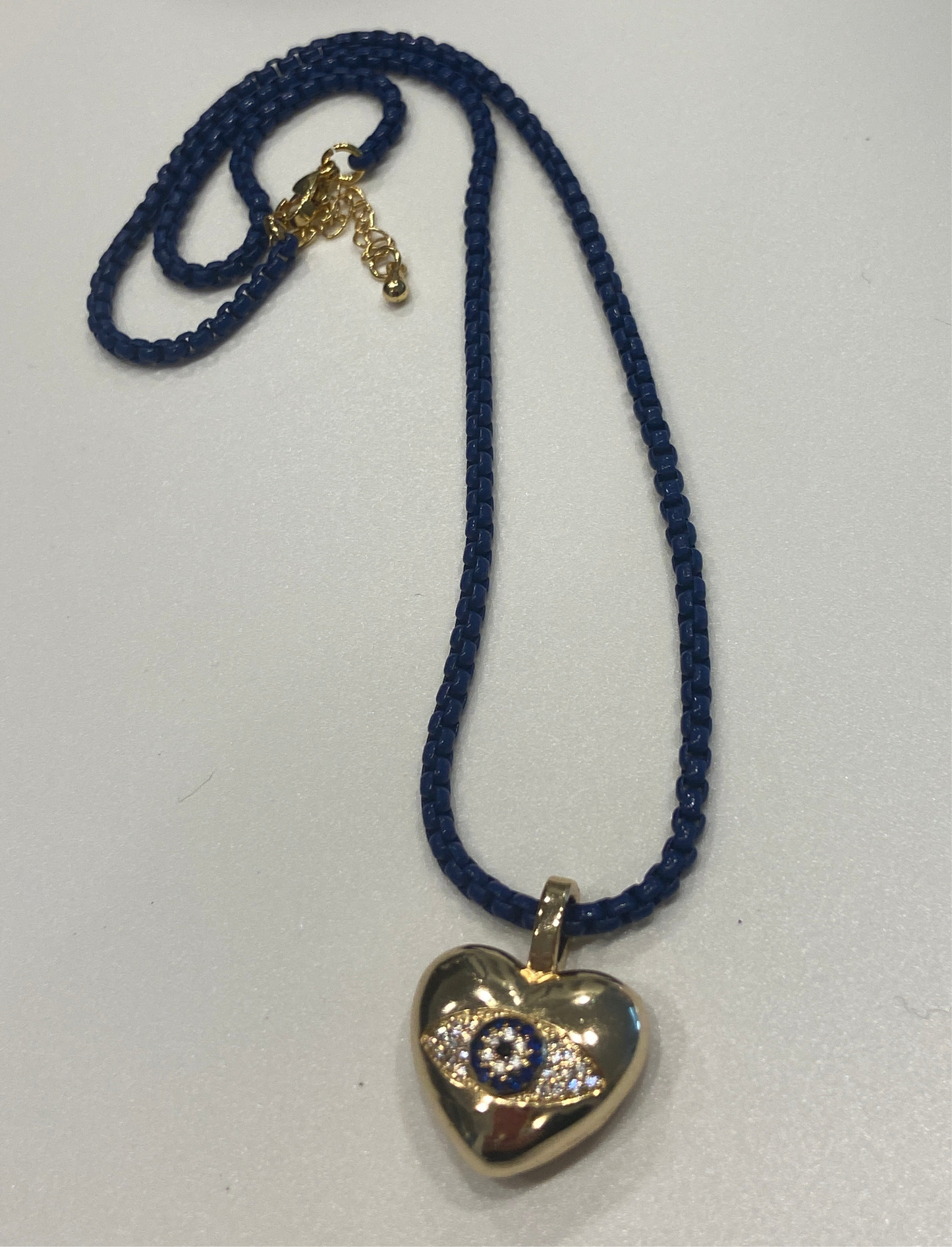 Stunning  Evil Eye Navy Necklace