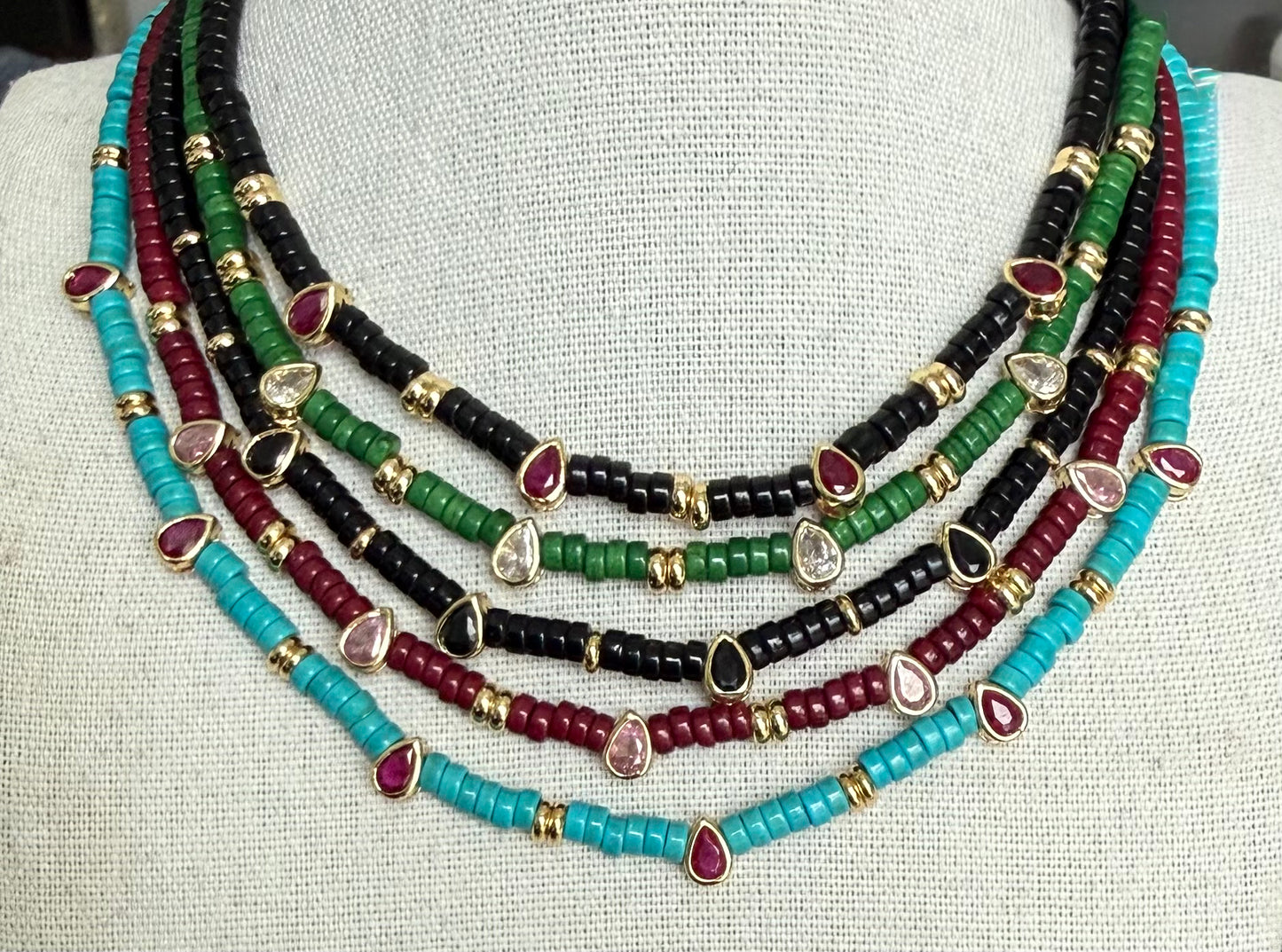 Miami Glow Hematite Necklace