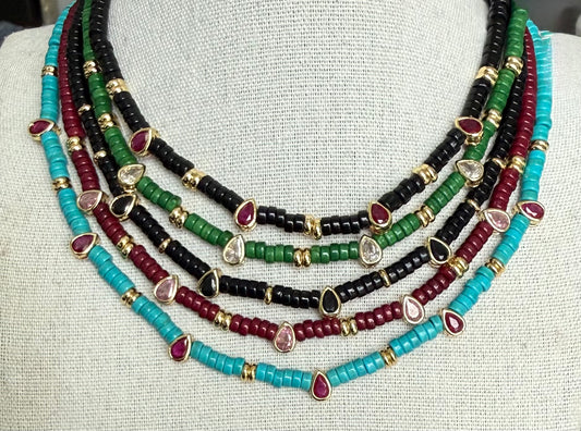 Miami Glow Hematite Necklace