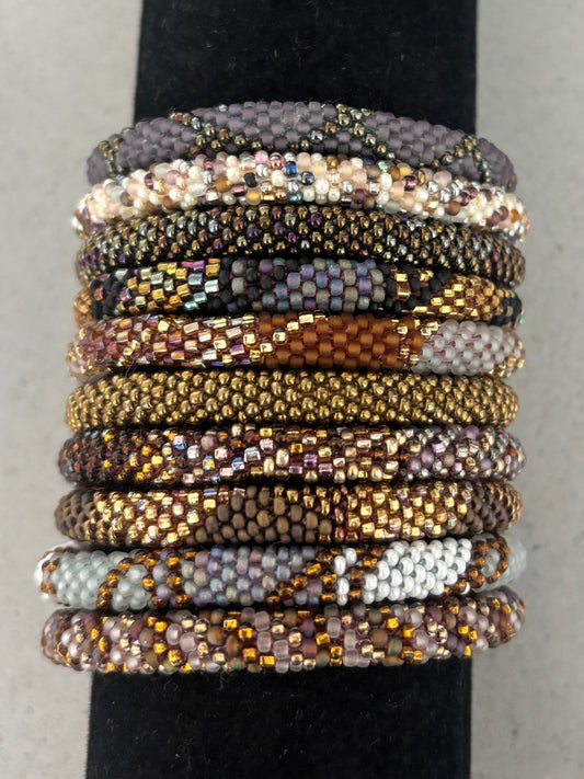 Grays and gold  Bracelet Set