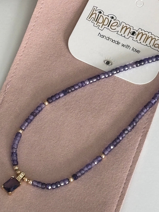 Beautiful Cubic Zirconia Amethyst Handmade Necklace