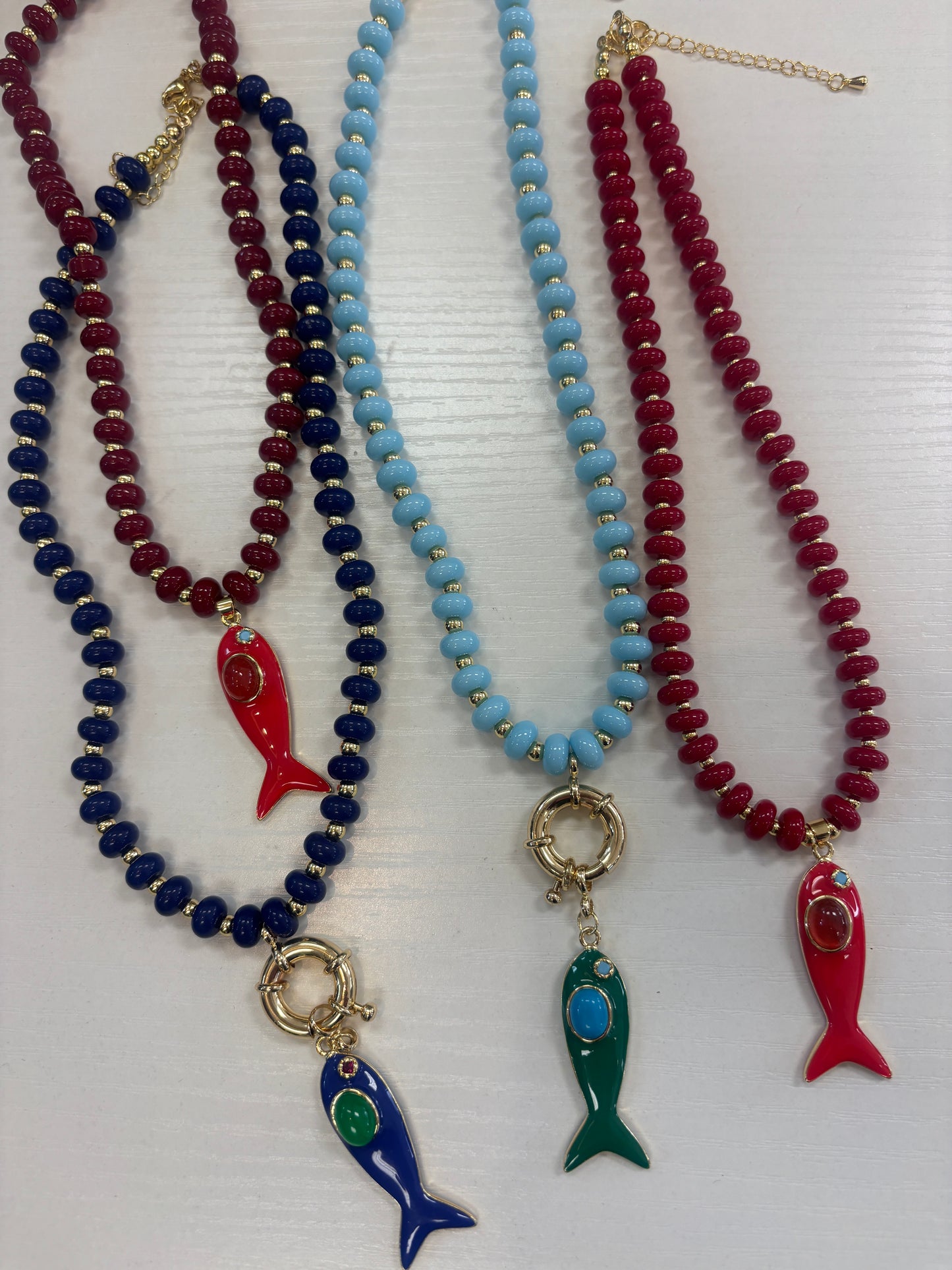Handmade PS Beaded Necklace with Fish