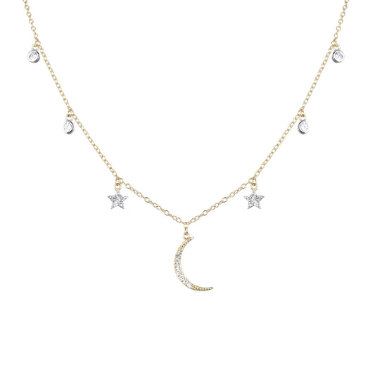 Half Moon Stars Necklace