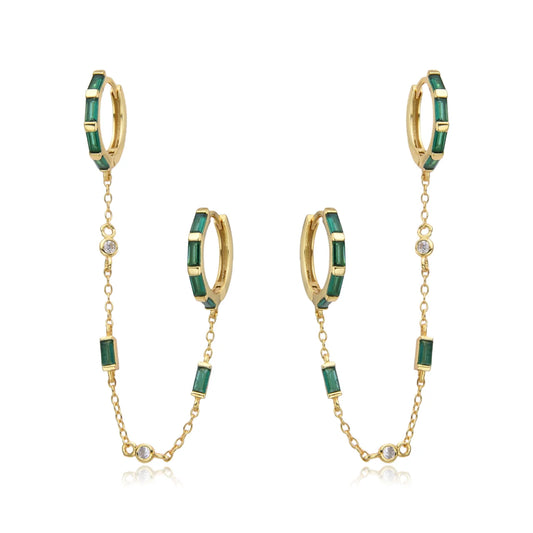Double Hoop chain Earrings